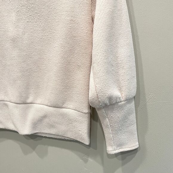 Madewell Ottoman Rib Cardigan Top Bleached Linen - Size: XS - Picture 6 of 10